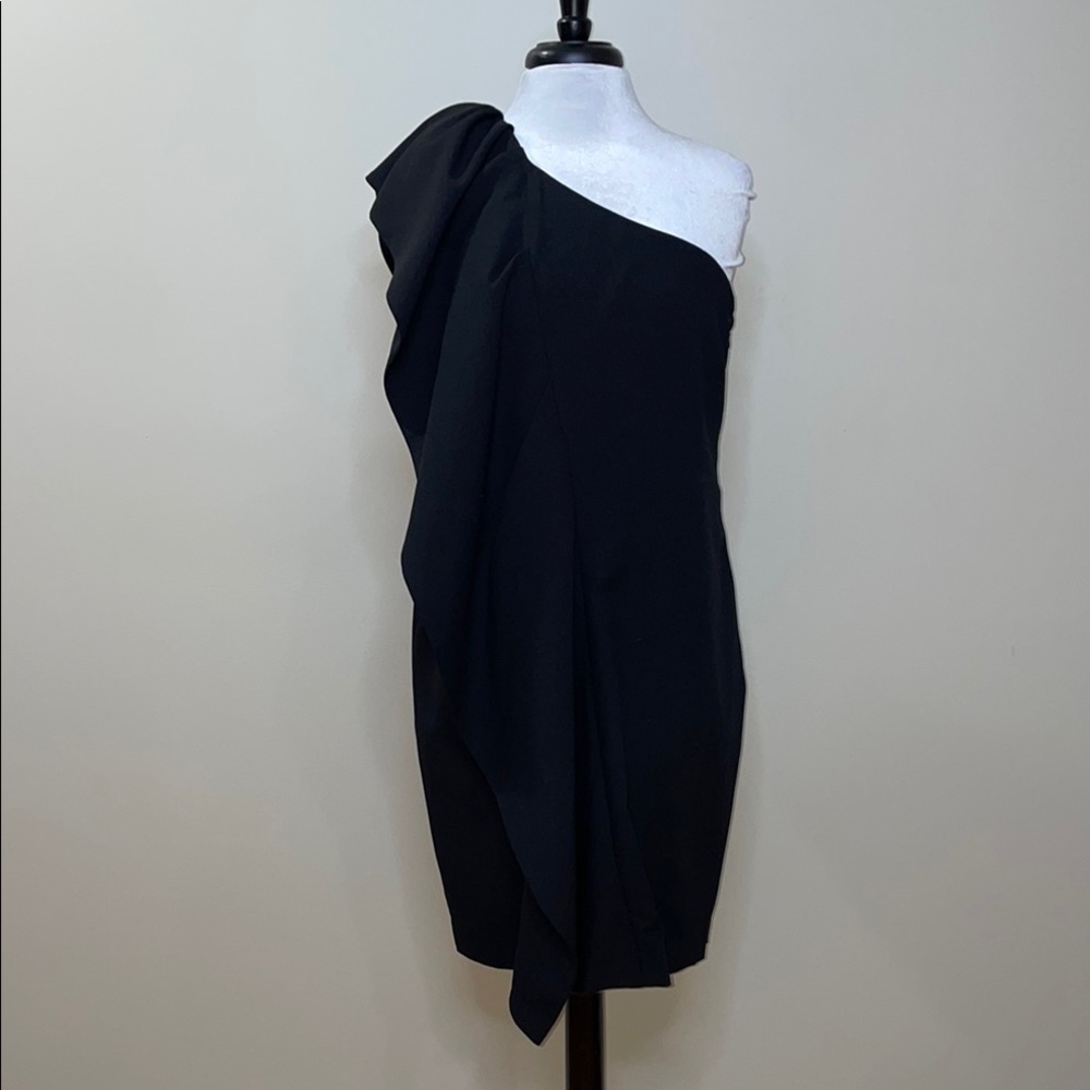 Calvin Klein Elegant Black One-Shoulder Dress Size 14